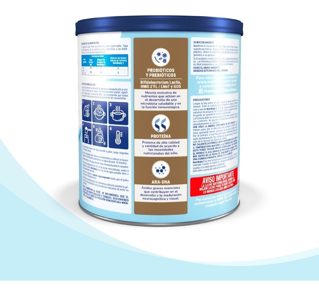 Leche En Polvo Nutribaby Hmo Etapa 2 En Lata 6x800g