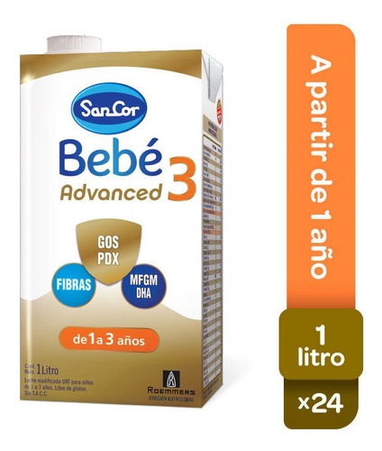 Sancor Bebe Advanced Formula Etapa 3 Brick 24 Un X 1 Lt