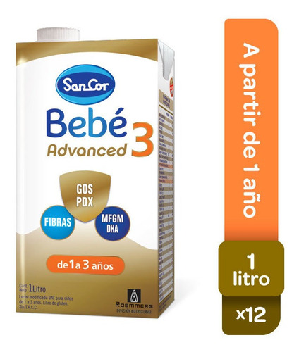 [501001026BA] Sancor Bebe Advanced Formula Etapa 3 Brick 12 Un X 1 Lt