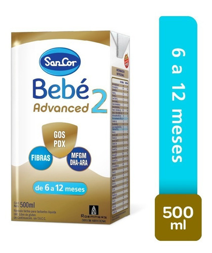[099501495BA] Sancor Bebe Advanced Formula Etapa 2 Brick 24 Un X 500 Ml